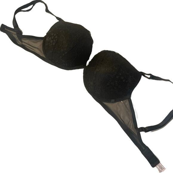 34D Victoria’s Secret Dream Angels Black Lace Push Up Bra - Picture 2 of 7